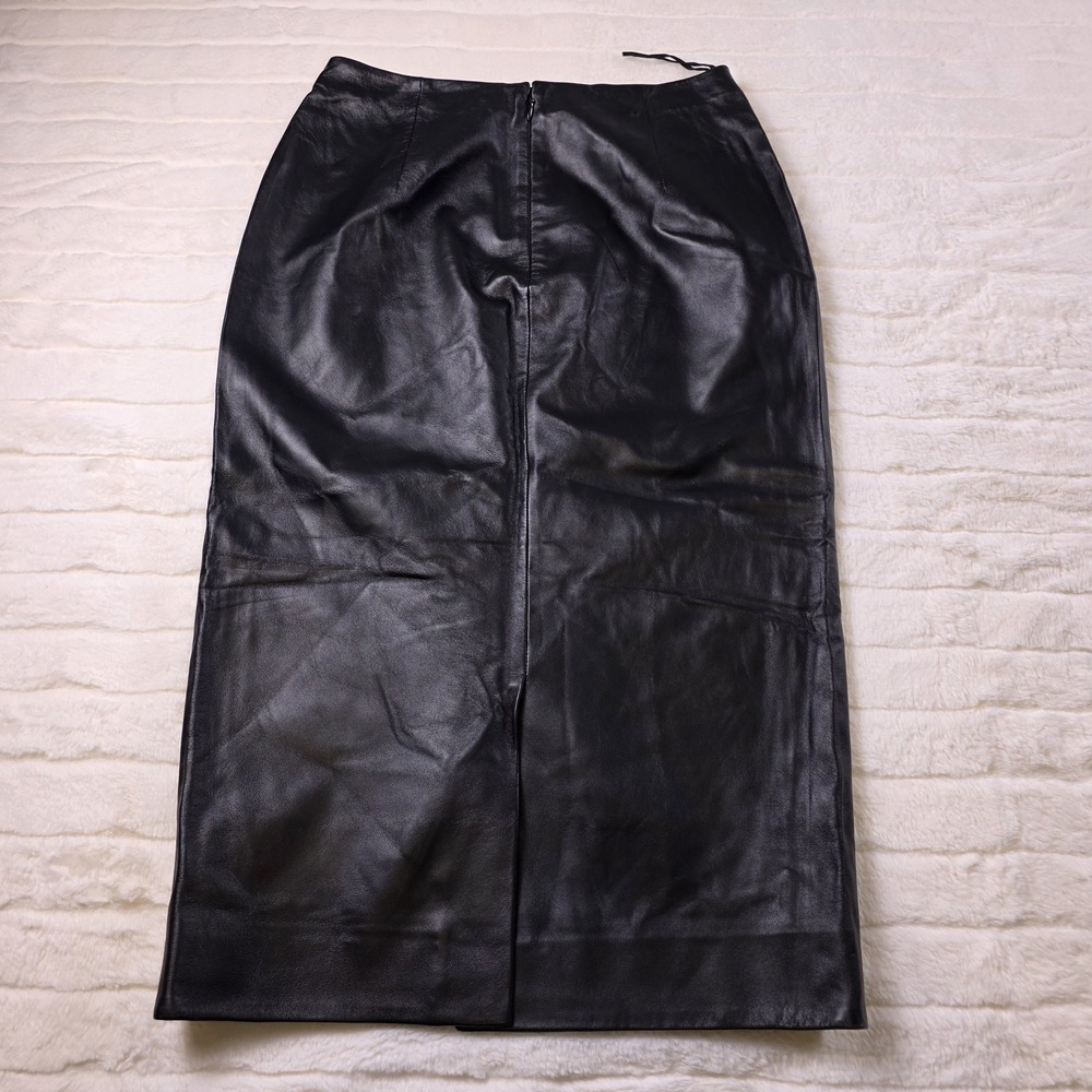 Ralph Lauren Purple Label Curran Nappa Leather Skirt Womens 2 Lambskin $1,890 - Picture 5 of 8